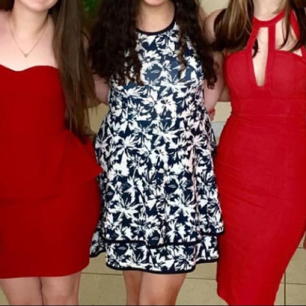 Blue and White Floral Dress